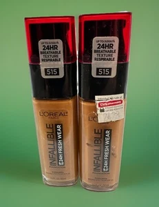 L'Oreal Infallible 24Hr Fresh Wear Foundation 515 Copper 1oz Ea New Sealed 2 Pcs - Picture 1 of 1