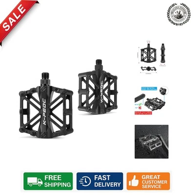 Pedales de bicicleta 9/16 con 16 pasadores antideslizantes - Ajuste universal para MTB y carretera Foto 1 de 4