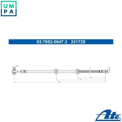 BRAKE HOSE 83.7852-0647.3 FOR MERCEDES-BENZ OM 656.929 2.9L 6cyl G-CLASS 4.0L - Image 1 of 4