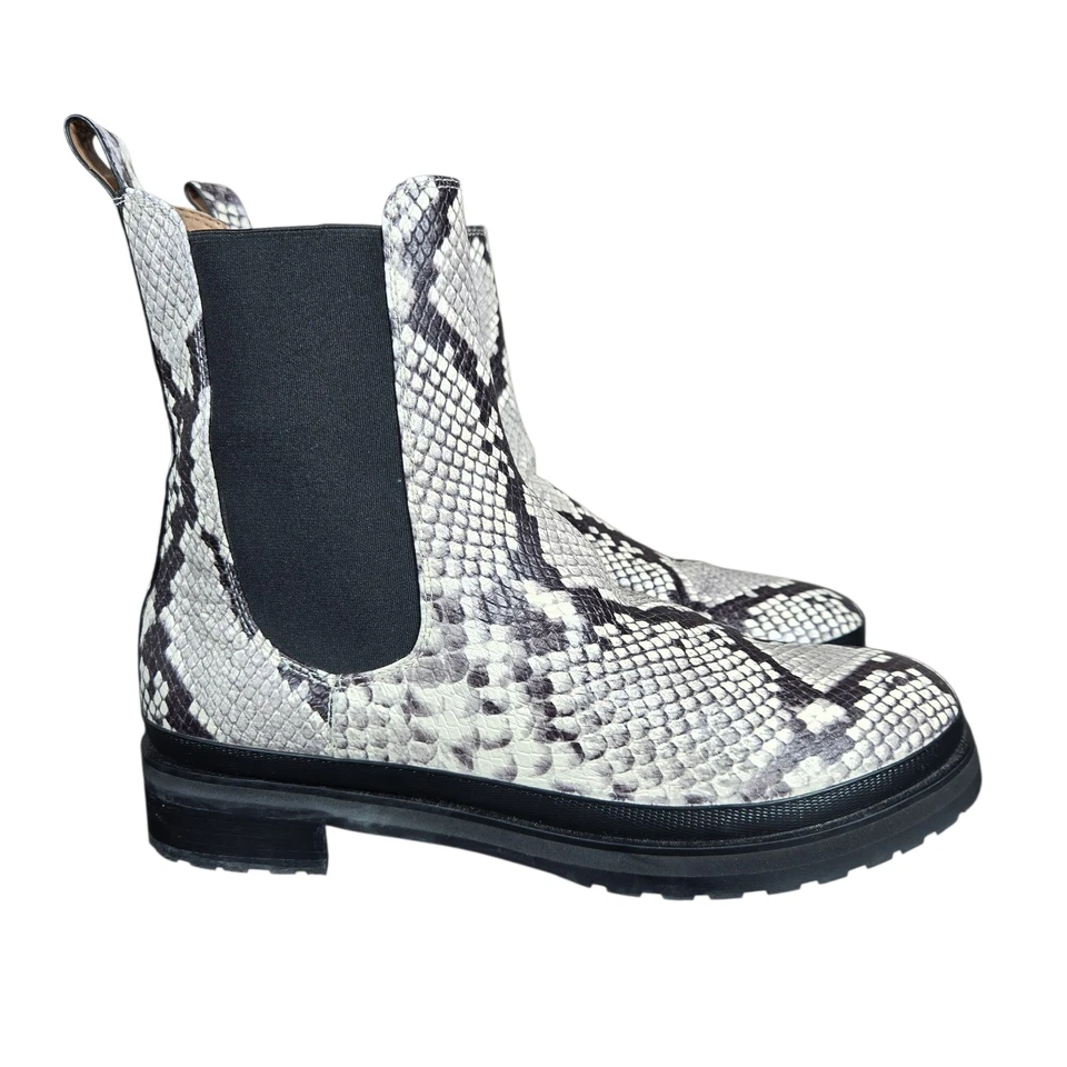 Botas Camila Aerosoles Mujer Talla 9.5 Estampado Serpiente Cuero Chelsea Lug Suela Foto 1 de 4