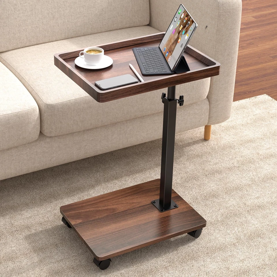 C Table End Table Adjustable Height, 360°Swivel TV Tray Table for Small Space... - Image 1 of 4