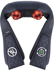 Shiatsu Neck Massager, 3D Deep Kneading Shoulder Massager with Heat - Picture 1 of 9