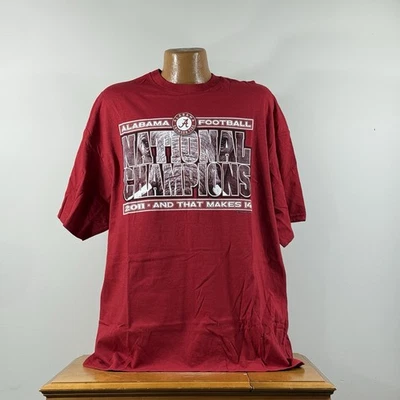 Camiseta Alabama Crimson Tide Campeones Nacionales 2011 That Makes 14 Talla 2XL Nueva Foto 1 de 4