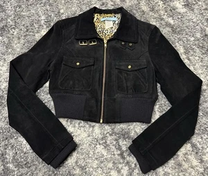 Abrigo Chaqueta Motociclista de Diseñador de Cuero Genuino Marciano-Talla Pequeña-Marrón-Cortado - Imagen 1 de 10