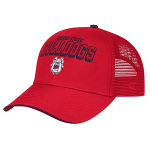 Men's Colosseum Red Fresno State Bulldogs Wyatt Primary Team Trucker Adjustable - Picture 1 of 4