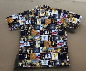 Camicia casual AC/DC Rockware NUOVA media Dragonfly stampa all over bottoni rock - Foto 1 di 11