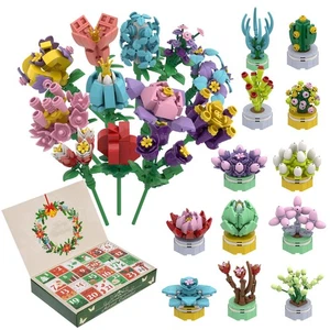 Calendario de Adviento 2025 Bloque de Construcción Flores Flores y Suculentas para Niños 2... - Imagen 1 de 8