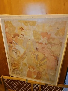 BRENTWOOD DESIGNS HTF Needlepoint Canvas Only Mounted On Wood Frame 26" X 22"W - Picture 1 of 11