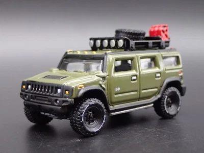 2003-2009 HUMMER H2 SUV W/ Hitch Verde Raro 1:64 Diorama Scala Modellino Auto - Immagine 1 di 4