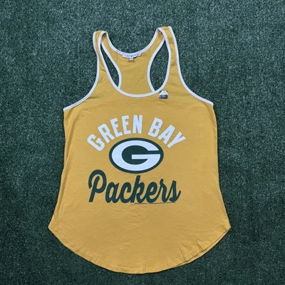 Camiseta sin mangas gráfica Green Bay Packers para mujer talla S amarilla camiseta de fútbol americano de la NFL Foto 1 de 4