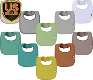 Waterproof Baby Bibs for Girls, Boy, Unisex Drool Bib Cotton Solid Knit Infant F - Picture 1 of 7