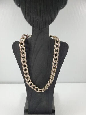 Ann Taylor Grueso Eslabón de Cadena y Esmalte Rosa Collar en Tono Dorado 15” + 3” Foto 1 de 4