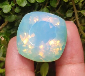 76.80 Ct Natural Green Opal Cushion Welo Australian Untreated Certified Gemstone - Picture 1 of 11