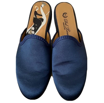 Zapatilla mulas DEL TORO x Vogue 125 azul marino satinado George tablón punta redonda talla 8 Foto 1 de 4