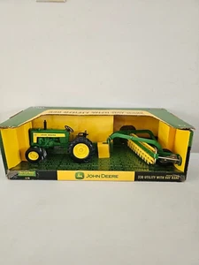 John Deere 330 Utility Tractor w/ Hay Rake SET NIB 1:16 Ertl DieCast RARE SET - Picture 1 of 6