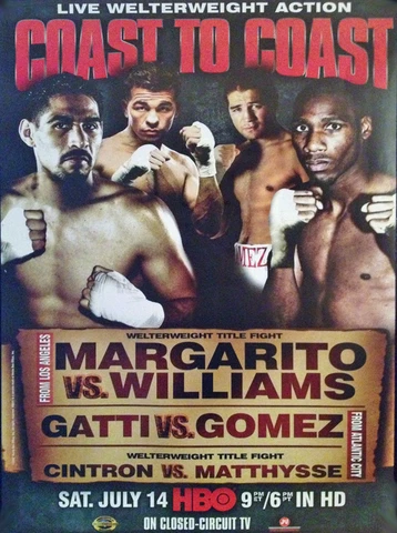 Vintage Original Arturo Gatti vs. Alfonso Gomez & Margarito Boxing Fight Poster Cover