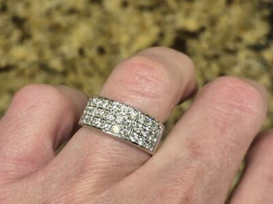 Sonia Bitton 14K White Gold Pave Band Ring 1.5ct - Picture 1 of 11