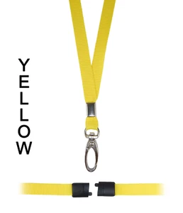 Amarillo Identificación Lanyard Cuello Soporte Correa Cuerda Seguro Vara Trabajo - Picture 1 of 2