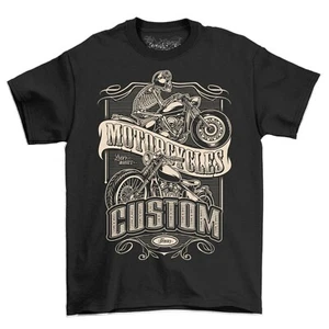 Camiseta Top Lucky Wheels Texas Custom Motorcycles Café Racer Para Hombre Manga Corta - Imagen 1 de 6