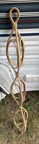 Vintage  Bamboo Rattan Wall Planter / candle Basket Shelf Cover