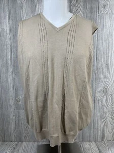 Ping Collection 100% Cotton Tan Golfing Sleeveless Vest Dad Son Gift Mens SZ L - Picture 1 of 9