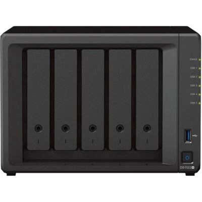 Synology DiskStation DS1522+ NAS Server + Ryzen CPU, DDR4, SSD, NVMe SSD - Image 1 of 4