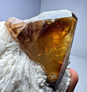 310 Gm Full Terminated Top Honey Color Topaz Huge Crystal On Albite From Pak - Picture 1 of 13