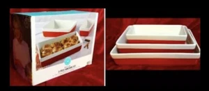Martha Stewart Premium Quality Durable Stoneware 3-piece Bakeware Gift set,NEW - Picture 1 of 12