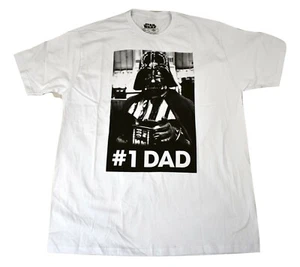 Star Wars Mens Darth Vader #1 Dad Funny White Tee Shirt NWT 2XL - Picture 1 of 1