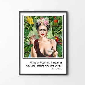 Frida Kahlo Find a Lover Quote Poster Art Print. Stretched Canvas Available - Picture 1 of 5