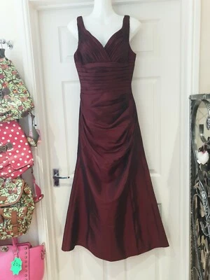 JORA COLLECTION Dress NWT Burgandy Red Long Length Occasion Wear Prom UK Size XS - Image 1 of 4