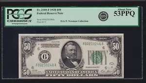 US 1928 $50 FRN Atlanta Numeric '6' FR 2100-F PCGS 53 PPQ Ch AU (246) - Picture 1 of 2