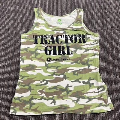Camiseta sin mangas John Deere para mujer mediana camuflada camuflaje tractor niña sin mangas Foto 1 de 4