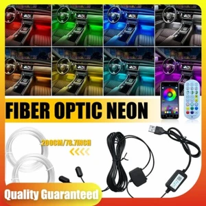 Interior Car LED Strip Lights APP RF Control Car RGB Neon Ambient Lighting Kit T - Picture 1 of 14