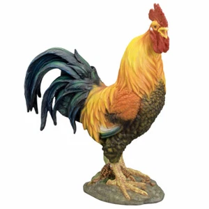 Life Sized Realistic Looking Country Farm Rooster Garden Sculpture - Picture 1 of 1
