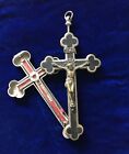 Vintage Crucifix Cross Necklace Rosary Pendant Hidden Compartment KISSING SERIE