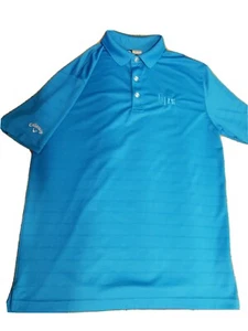 Callaway opti-dri mens L polo 3 button style sky blue logo, lightweight. (Gar) - Picture 1 of 6
