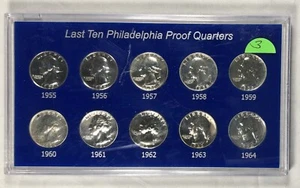 1955-1964 10pc Washington Quarter Proof Collection. All Gems. - Picture 1 of 5