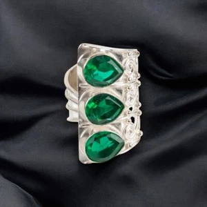 Chrome Diopside Gemstone 925 Sterling Silver Handmade Ring May Month Birthstone - Picture 1 of 6