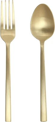 Arezzo 2 Piece Serving Set, Boxed, Brushed Gold - Image 1 of 4