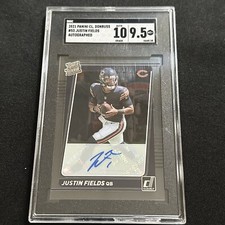 2021 Panini Clearly Donruss Justin Fields #53 Rated Rookie Auto SGC 9.5/10