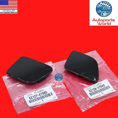 GENUINE TOYOTA 2015-2017 PRIUS V RIGHT & LEFT FRONT BUMPER TOW EYE CAP COVER SET - Image 1 of 4