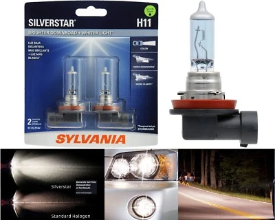 Sylvania Silverstar H11 55W Two Bulbs Fog Light Replace Upgrade Lamp Halogen OE - Image 1 of 4