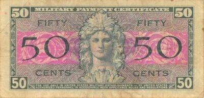 USA / MPC  50  Cents  1952  Series  521  Plate # 20  Circulated Banknote M2 - Image 1 of 2