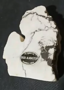 4-1/2 INCH TALL ALABASTER "MICHIGAN" STATE PAPERWEIGHT - Picture 1 of 1
