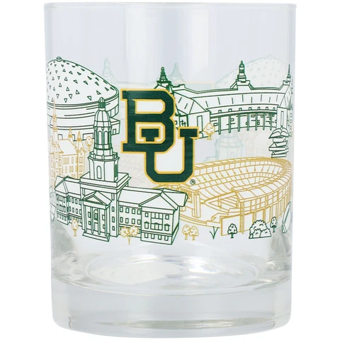 Baylor Bears 14oz. Campus Line Art Rocks Glass Cover