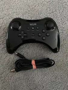 Official Nintendo Wii U Wireless Pro Controller (Black) Nice Working Condition - Picture 1 of 4