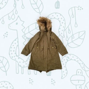 Gap kids girls 5 years jacket with removal fur vest , fur on hood is in ok... - Picture 1 of 16
