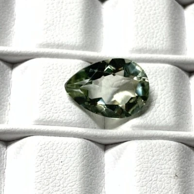 Piedra preciosa de amatista verde natural, piedra de corte facetado en forma de pera, tamaño 10x14 mm Foto 1 de 4