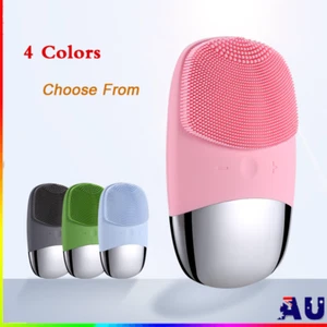 Electric Silicone Facial Cleansing Brush Face Skin Care Deep Cleaner Massager AU - Picture 1 of 17